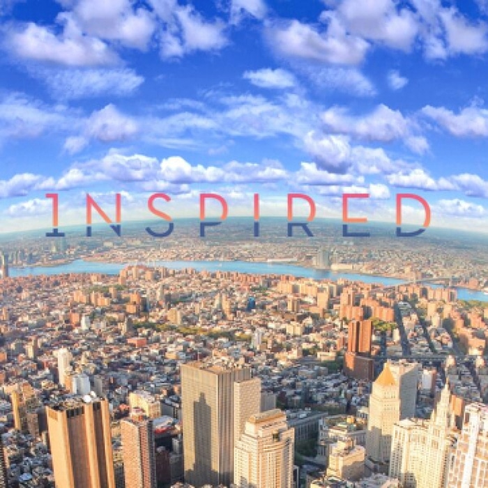 View of NYC and the word 1NSPIRED